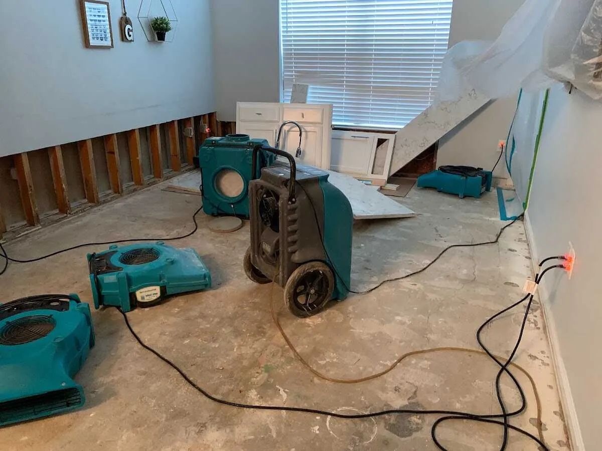 Dehumidifier in flood-cut room for Water Extraction & Removal in North Little Rock